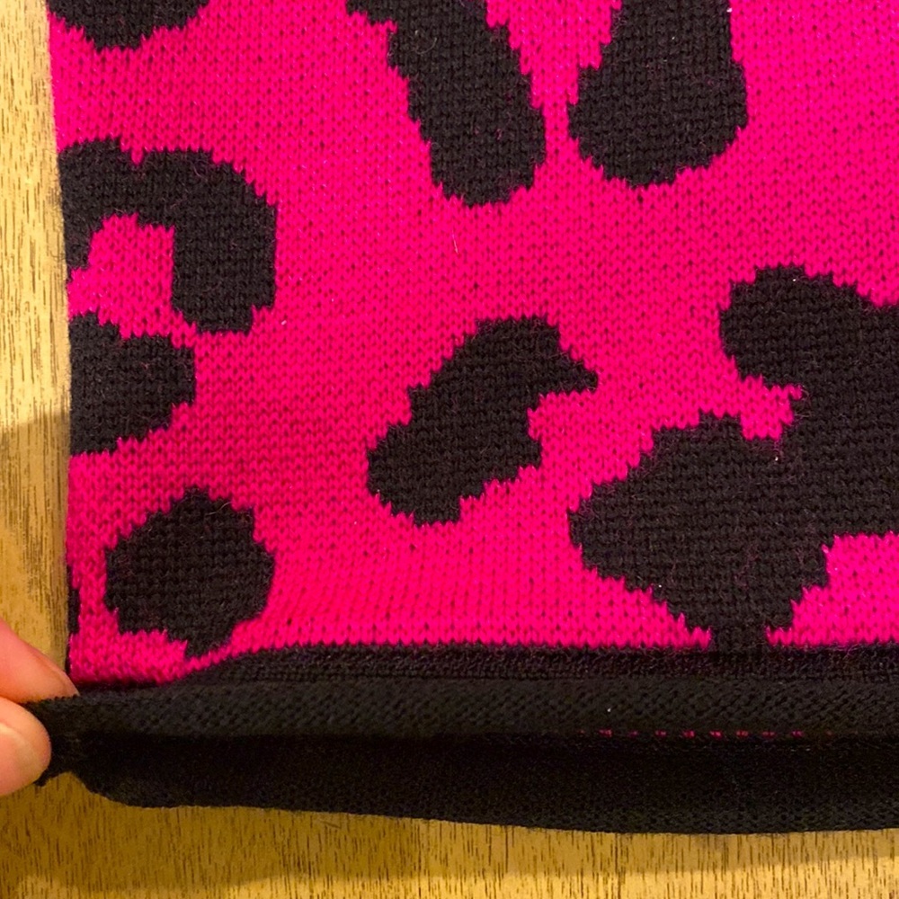 St. John Pink Black Rare Knits Leopard Print Separates Pencil Skirt Size 8 - Picture 5 of 5